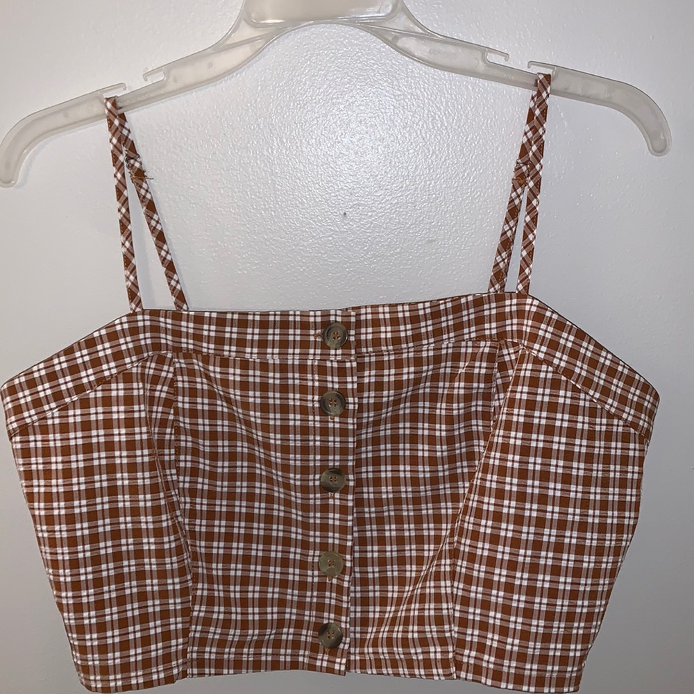 Plaid Cropped Tank Top